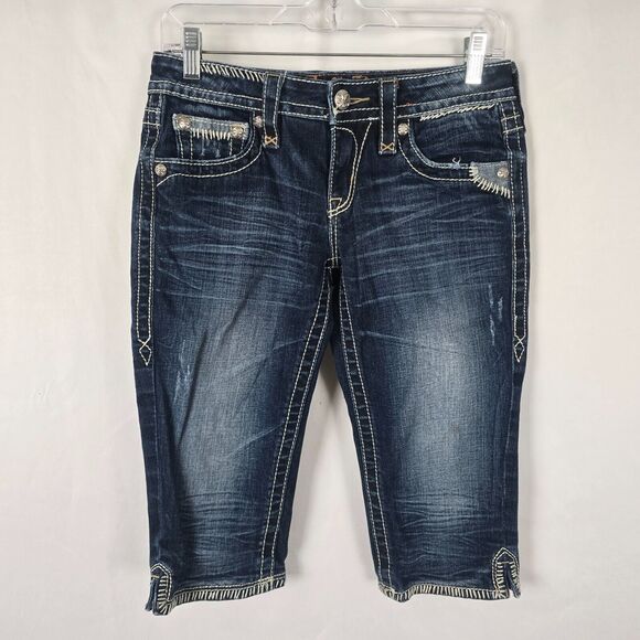 Rock Revival Capri Women's 28 Karlie Dark Wash - Picture 1 of 16